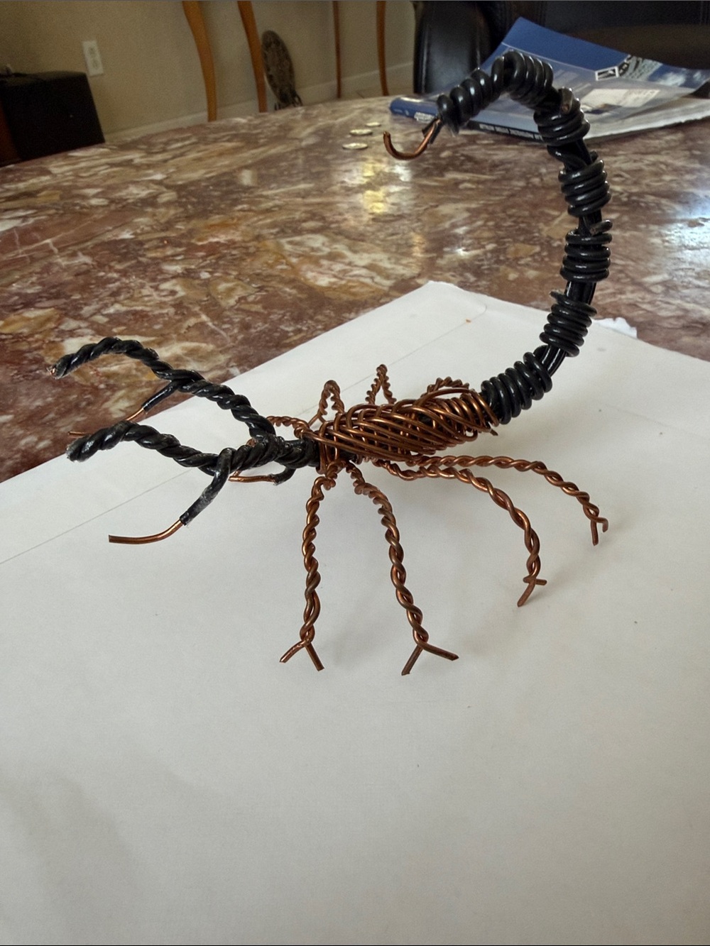 Copper & Black Scorpion Décor for Reptile Terrariums